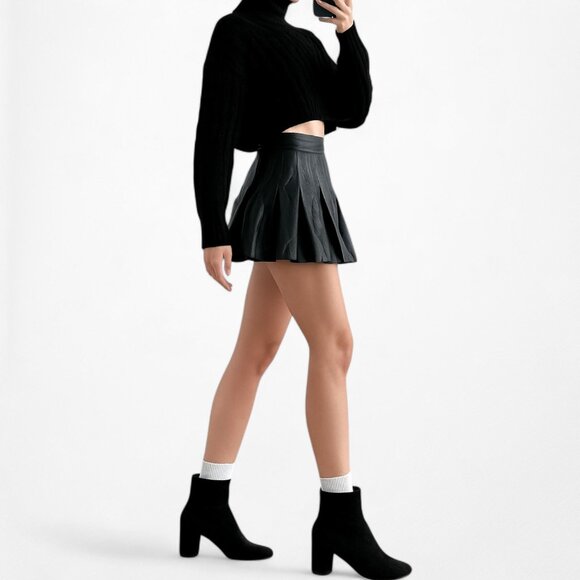 Zara Black Suede Round Toe Block Heel Casual Ankle Boots Size 6 - Picture 3 of 8